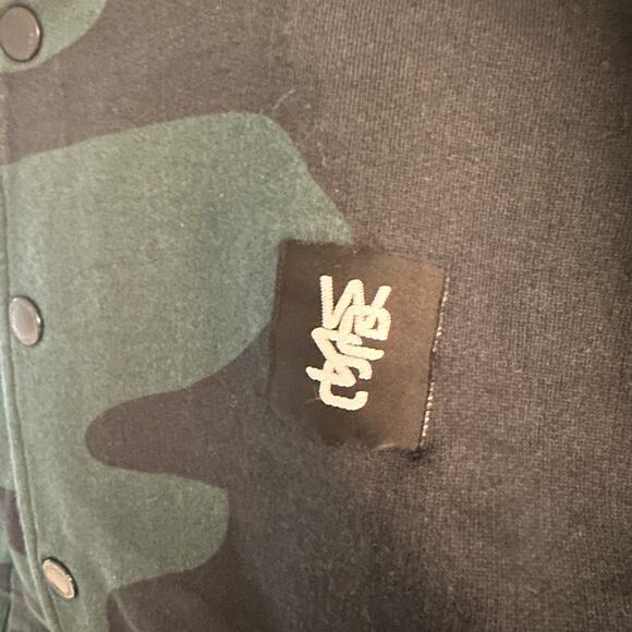 WESC black and green camo print snap button bomber jacket size small - Picture 5 of 5